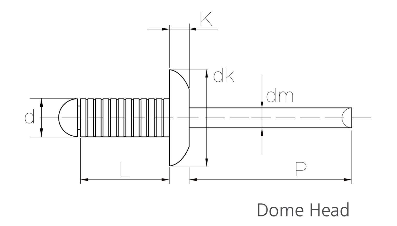 Grooved Rivet - Rivmate Dome Head Grooved Type Blind Rivet